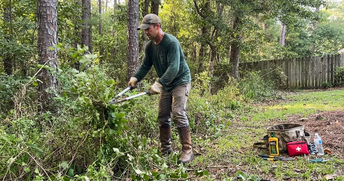 Tick, chigger, and poison ivy risks from yard work